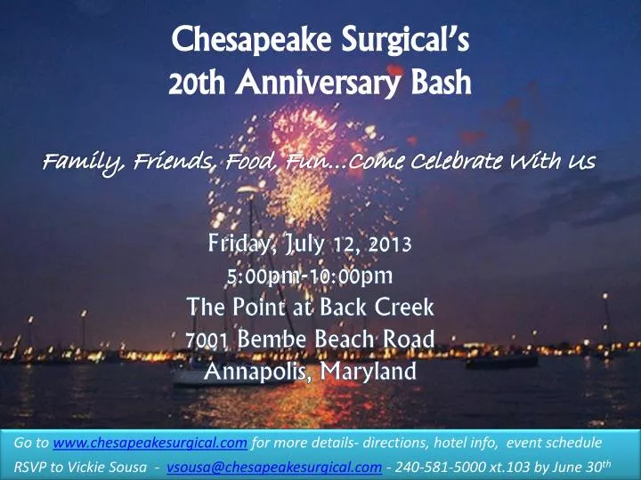 chesapeake surgical s 20th anniversary bash