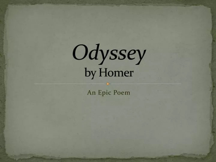 odyssey by homer