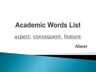 Academic Words List