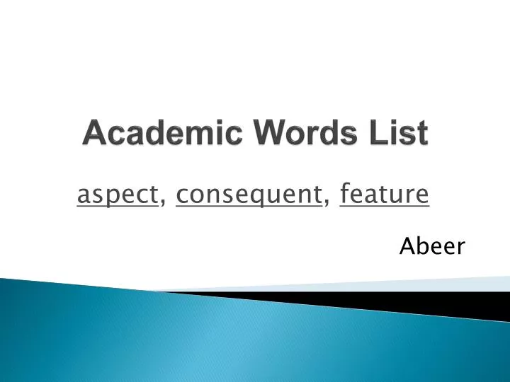 academic words list