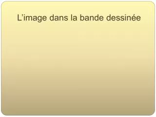 l image dans la bande dessin e