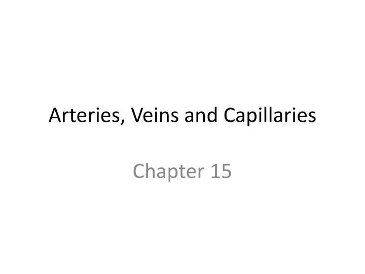 arteries veins and capillaries