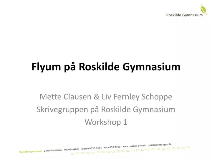 flyum p roskilde gymnasium