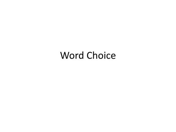 word choice