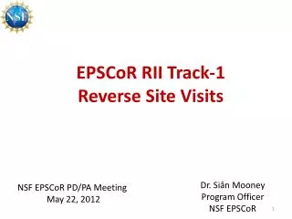 EPSCoR RII Track-1 Reverse Site Visits