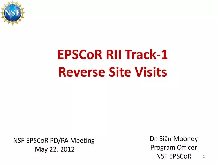 epscor rii track 1 reverse site visits