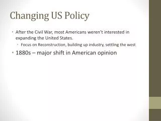 Changing US Policy