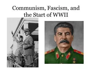 Communism, Fascism, and the Start of WWII