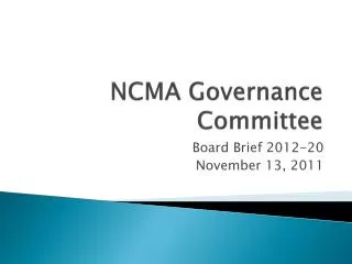 NCMA Governance Committee