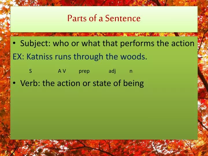 parts of a sentence