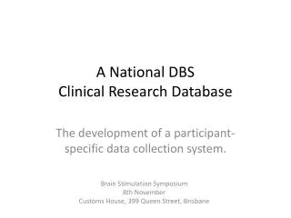 A National DBS Clinical Research Database