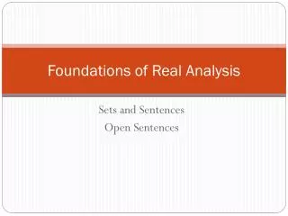 Foundations of Real Analysis