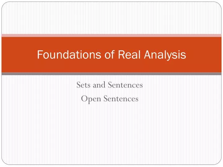 foundations of real analysis