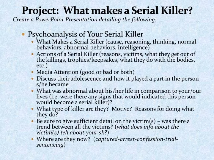 project what makes a serial killer