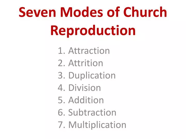 seven modes of church reproduction