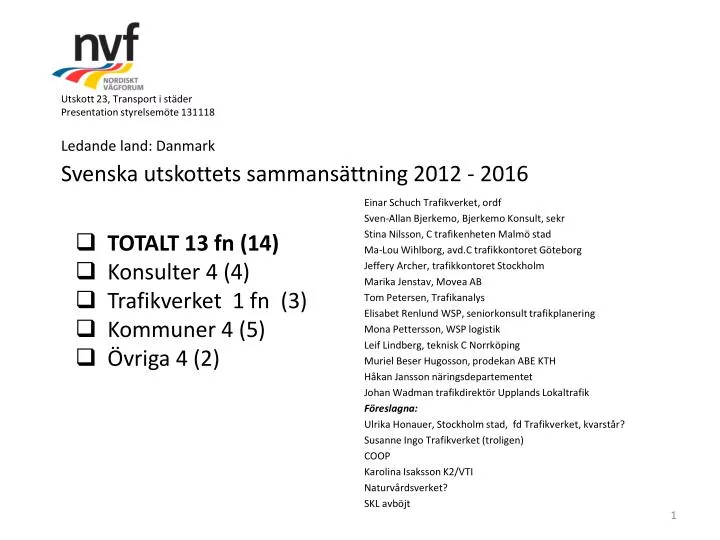 svenska utskottets sammans ttning 2012 2016