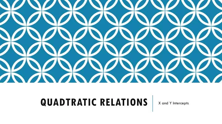 quadtratic relations