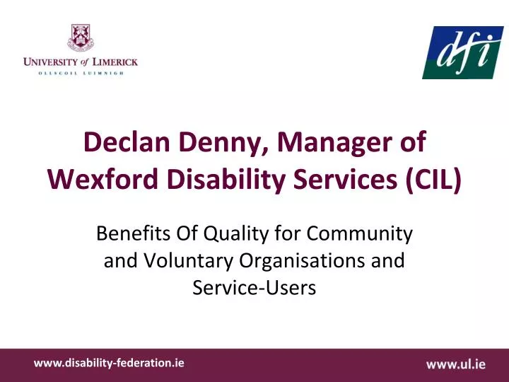 declan denny manager of wexford disability services cil