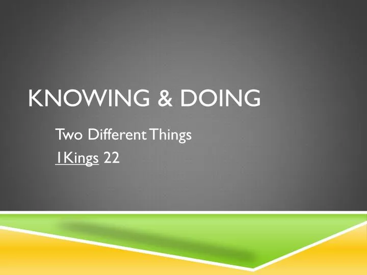 knowing doing