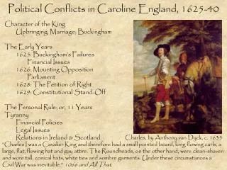 Political Conflicts in Caroline England, 1625-40