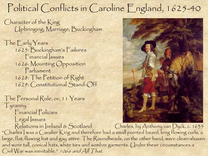 political conflicts in caroline england 1625 40