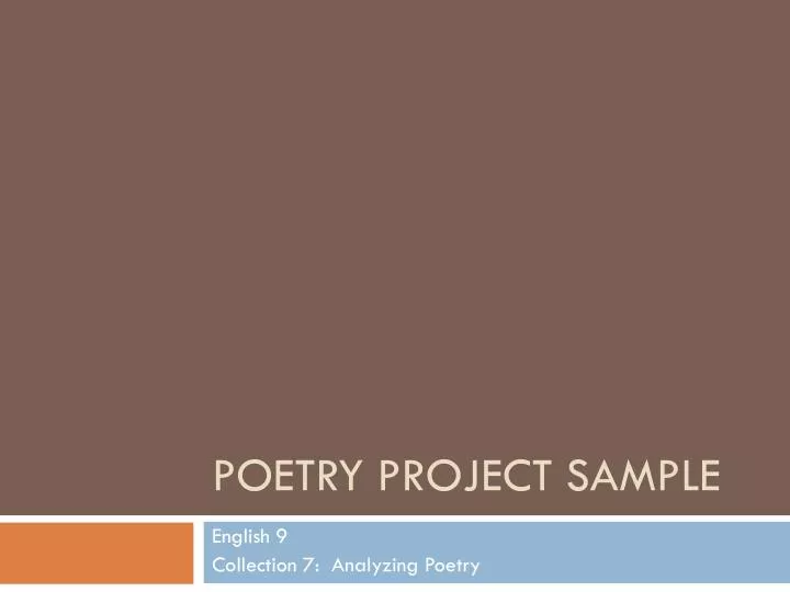 poetry project sample