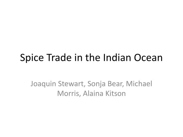 spice trade in the indian ocean