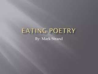 Eating Poetry