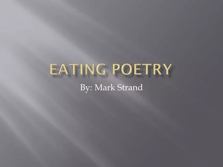 eating poetry