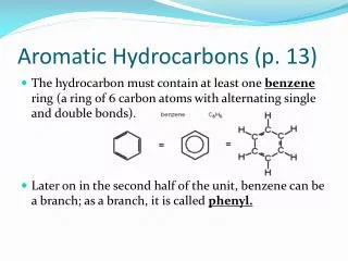 aromatic hydrocarbons p 13