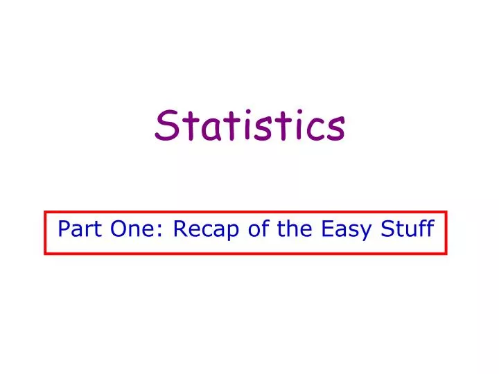 statistics