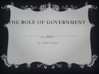 The Role of Government