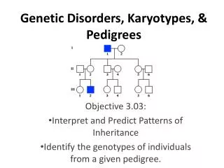 Genetic Disorders, Karyotypes , &amp; Pedigrees