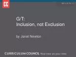 G/T: Inclusion, not Exclusion - slide 1
