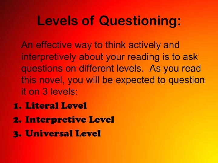 levels of questioning