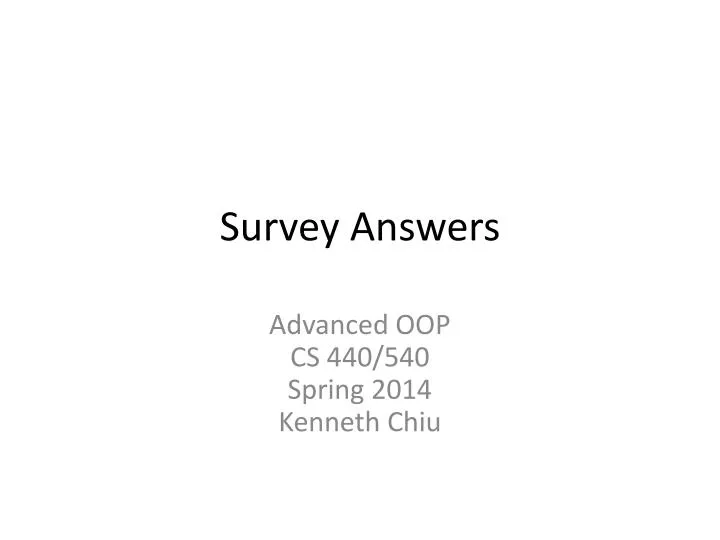 survey answers