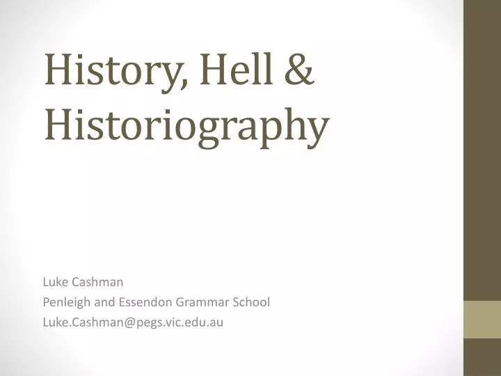 history hell historiography