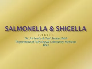 Salmonella &amp; shigella