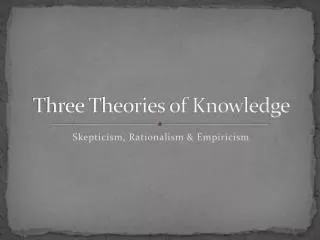 Three Theories of Knowledge