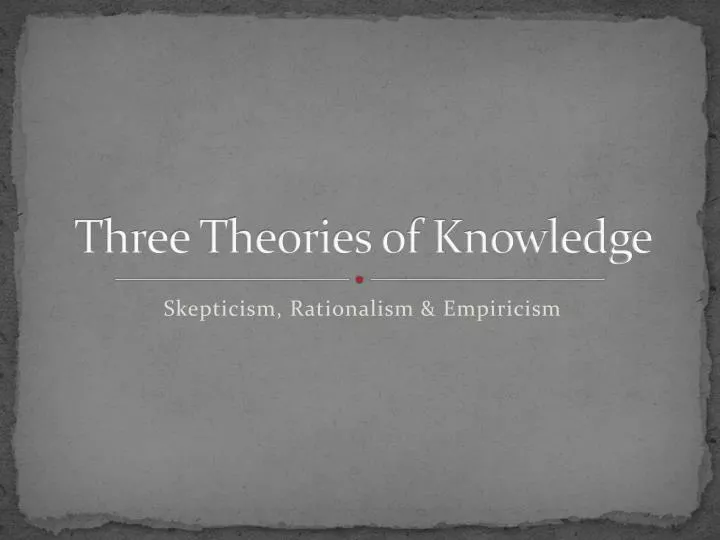 three theories of knowledge