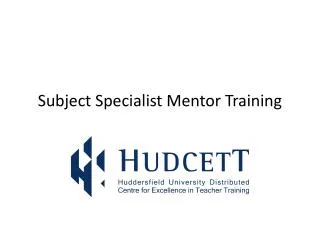 Subject Specialist Mentor Training