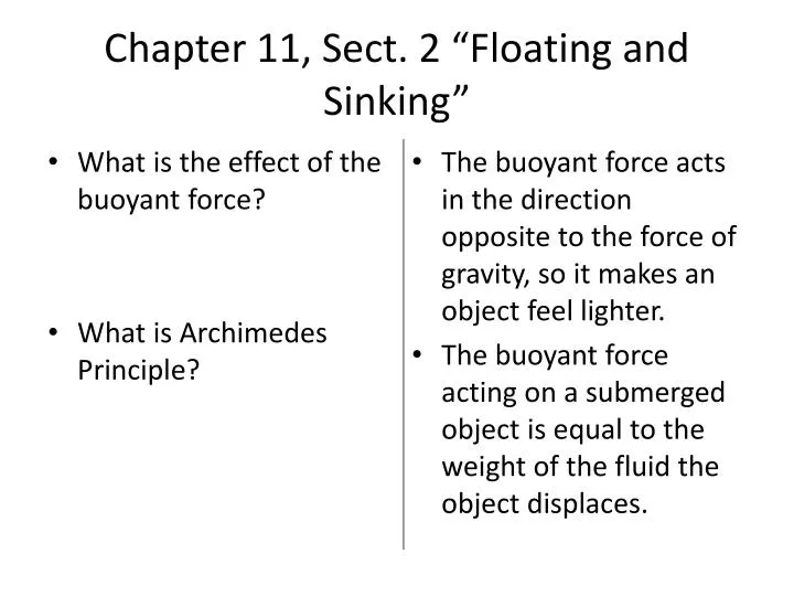 chapter 11 sect 2 floating and sinking