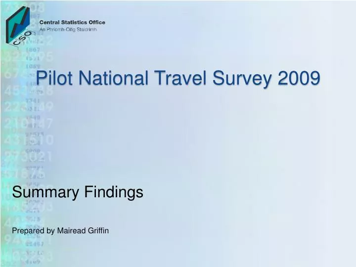 pilot national travel survey 2009