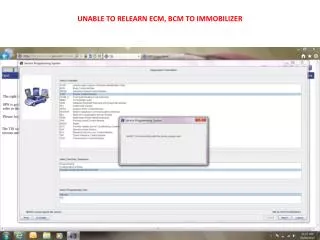 UNABLE TO RELEARN ECM, BCM TO IMMOBILIZER