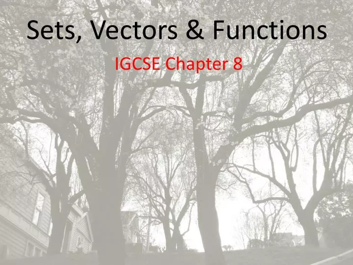 sets vectors functions