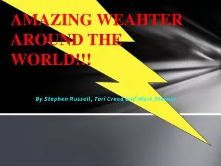 AMAZING WEAHTER AROUND THE WORLD!!!