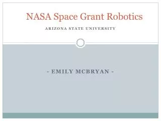NASA Space Grant Robotics