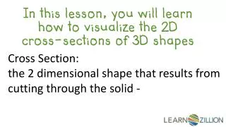 In this lesson, you will learn how to visualize the 2D cross-sections of 3D shapes