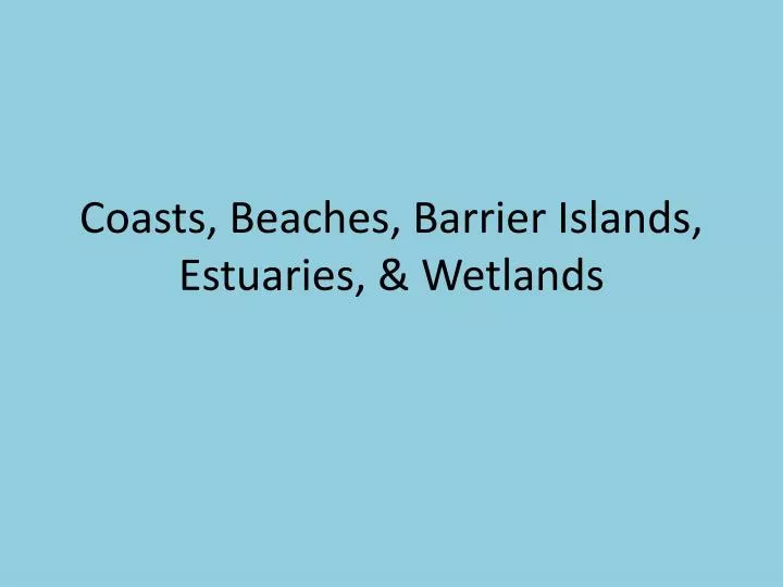 coasts beaches barrier islands estuaries wetlands