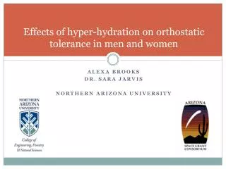 Effects of hyper-hydration on orthostatic tolerance in men and women